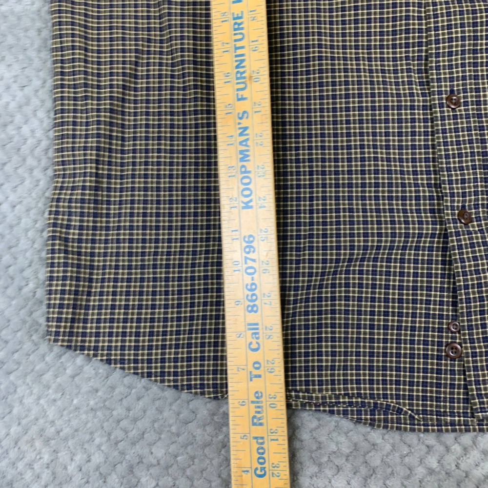 Abercrombie & Fitch Shirt Mens XL Blue Tan Plaid Cotton Button Down Y2K - Picture 6 of 7